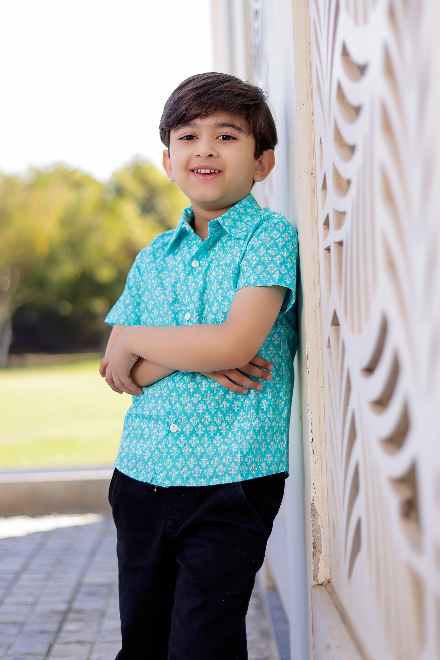 Cloud Drift Shirt – Sky Blue Print