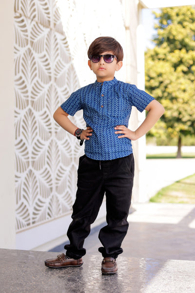 Indigo Shapes Shirt