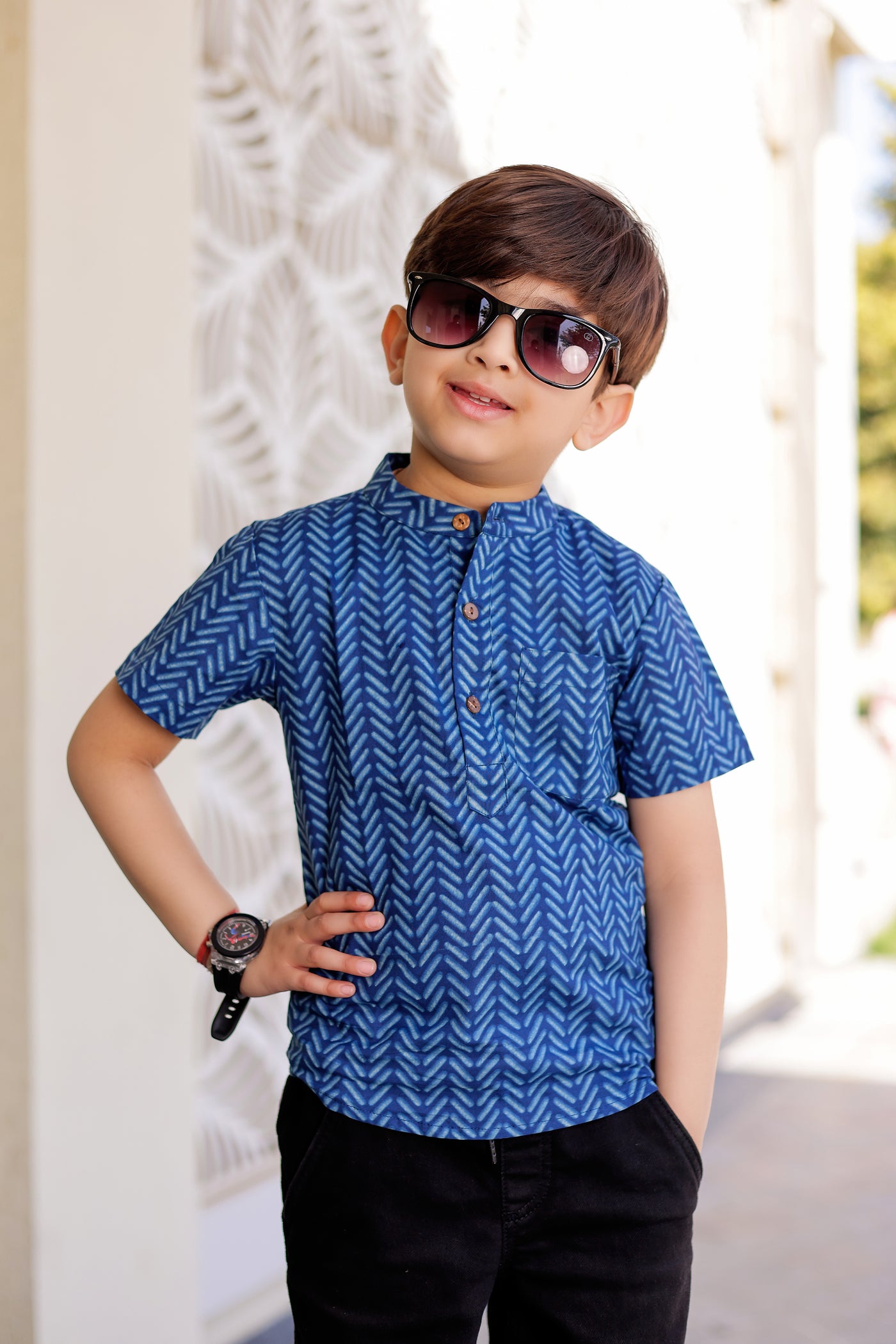 Indigo Shapes Shirt