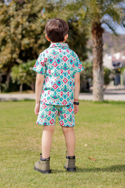 Sky Trails Co-Ord – Blue Ikat
