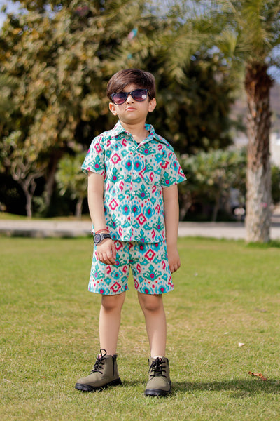 Sky Trails Co-Ord – Blue Ikat