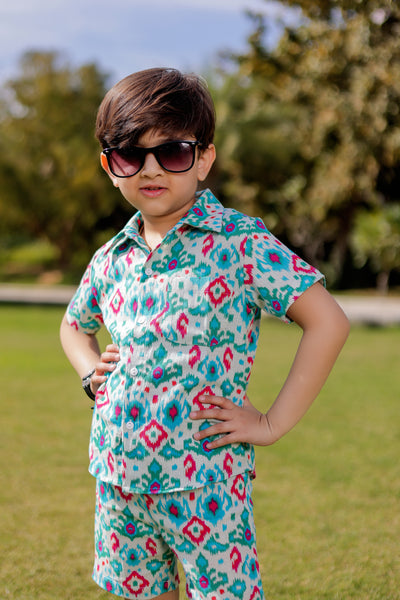 Sky Trails Co-Ord – Blue Ikat