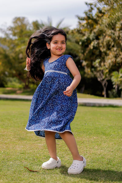Midnight Bloom Frock – Indigo Lace