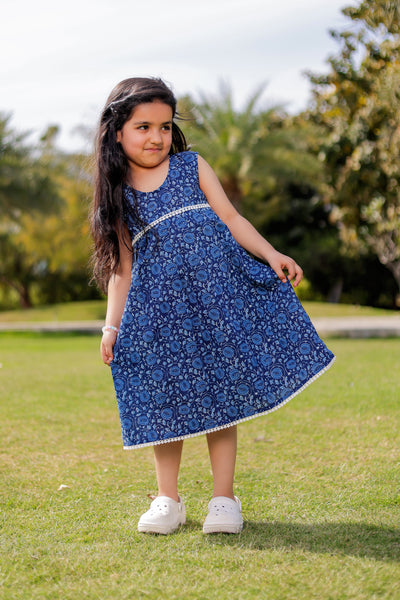 Midnight Bloom Frock – Indigo Lace
