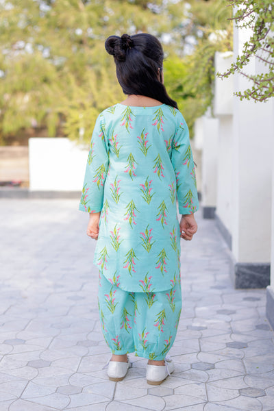 Tulip Twirls Co-Ord – Aqua Glow