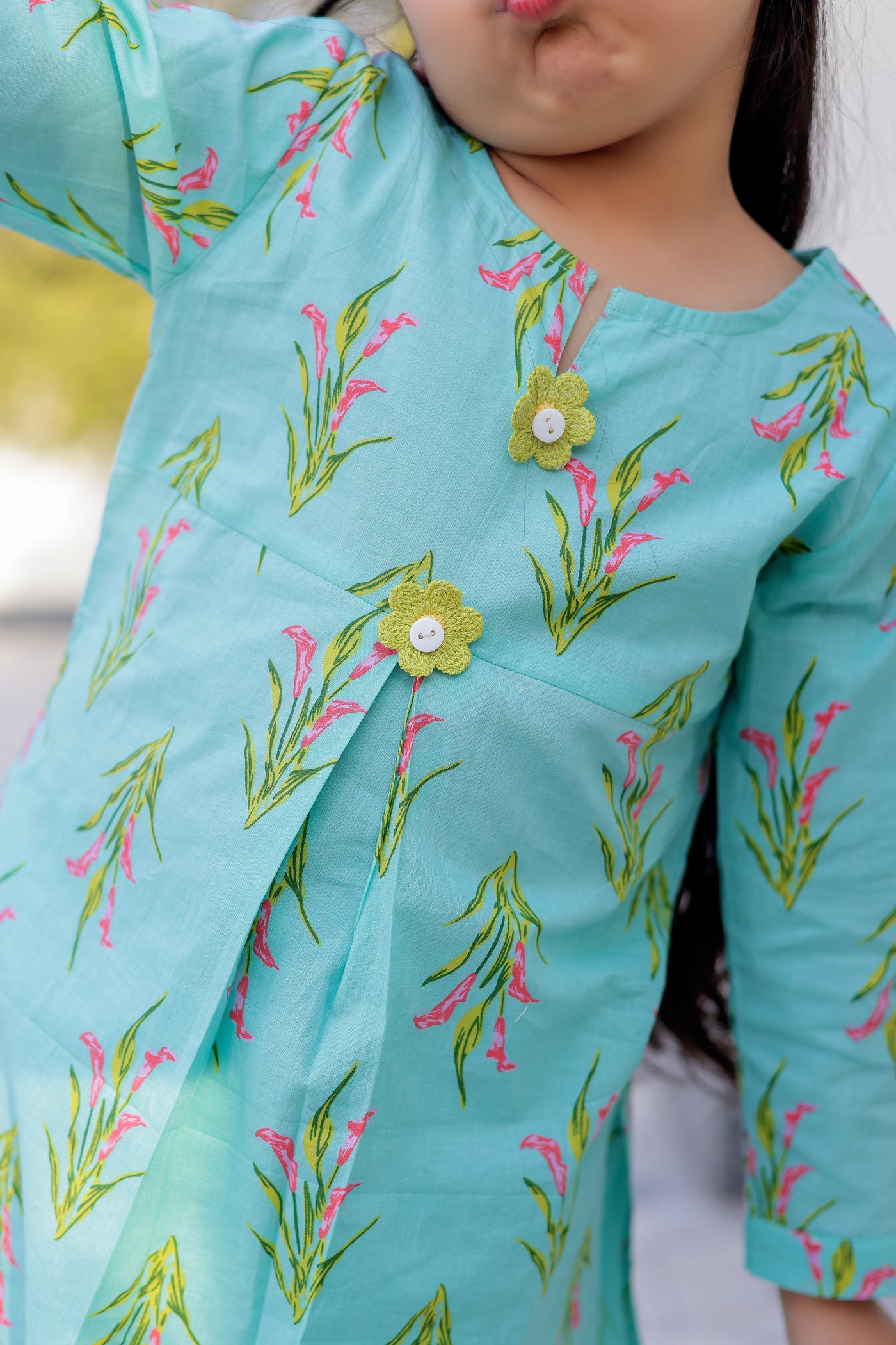Tulip Twirls Co-Ord – Aqua Glow