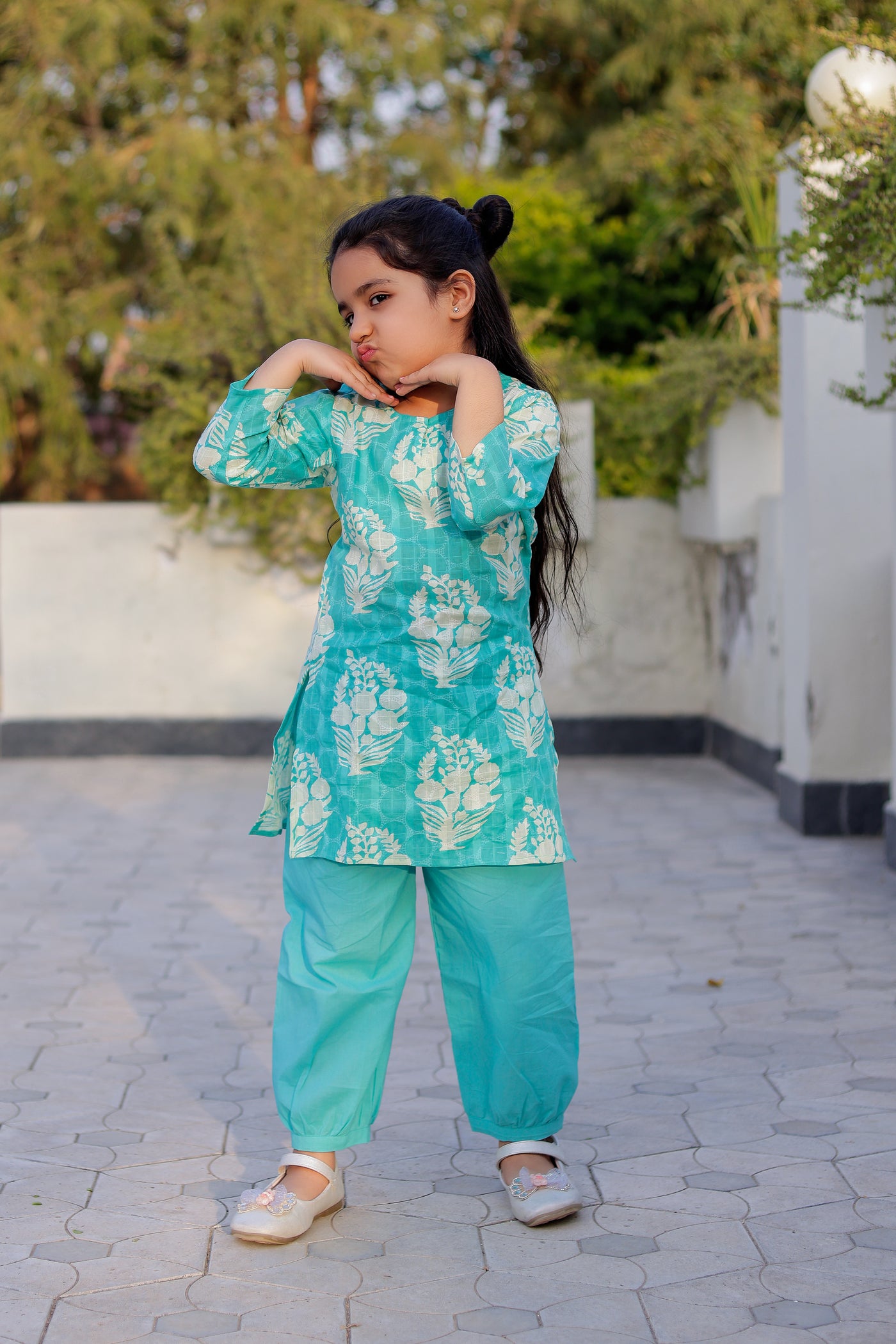 Twilight Drizzle Co-Ord – Blue Buti Charm