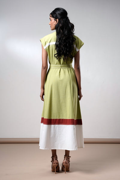 Rihana – Olive Flame Midi Dress