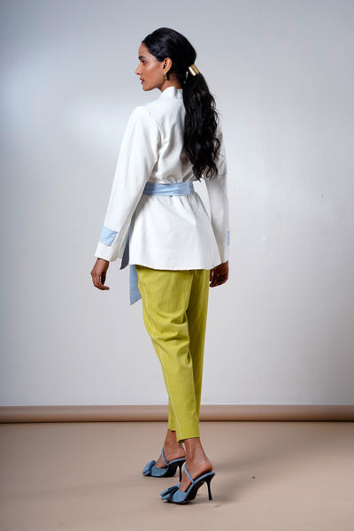 Taj – Serene Ice Top + Olive Pants
