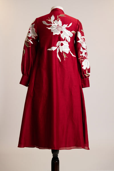 Aspen 2.0 - Neck Tie Collared Midi Dress