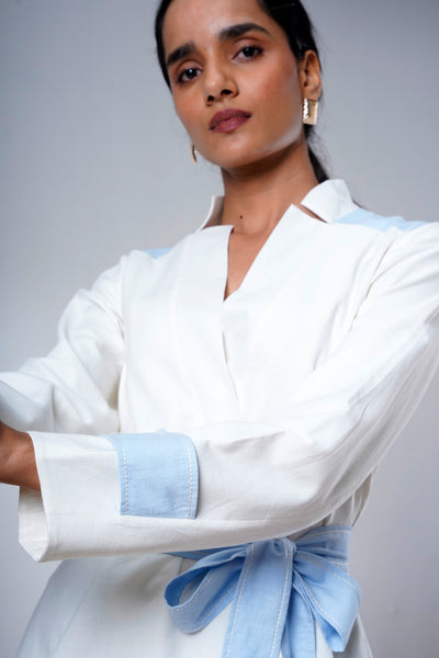 Taj – Serene Ice Top + Olive Pants