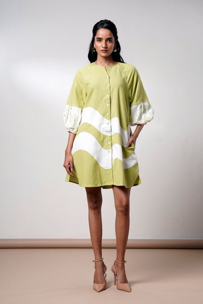 Hope – Olive Bloom Short Dress