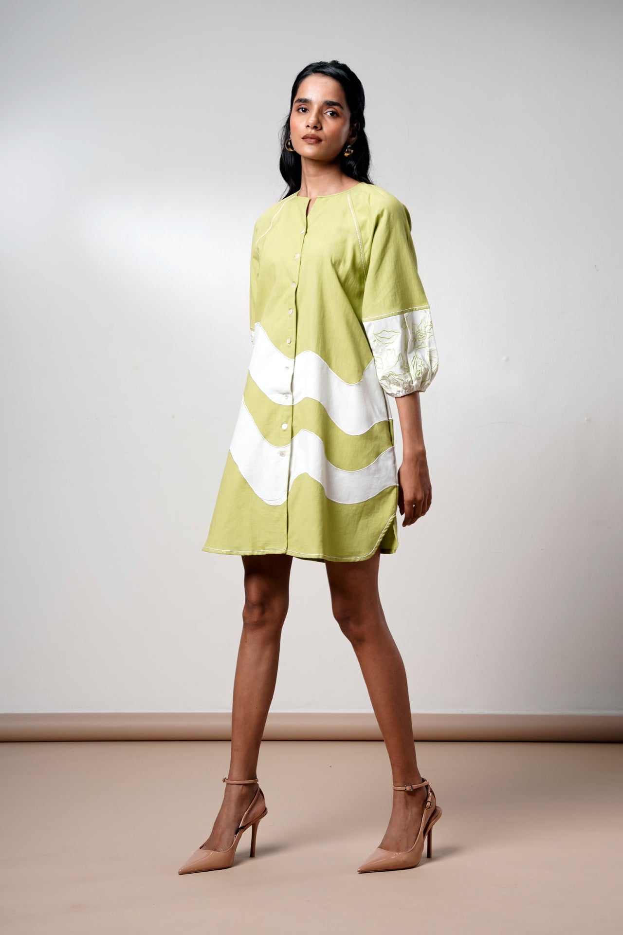 Hope – Olive Bloom Short Dress