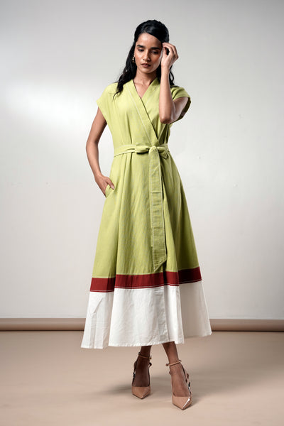 Rihana – Olive Flame Midi Dress