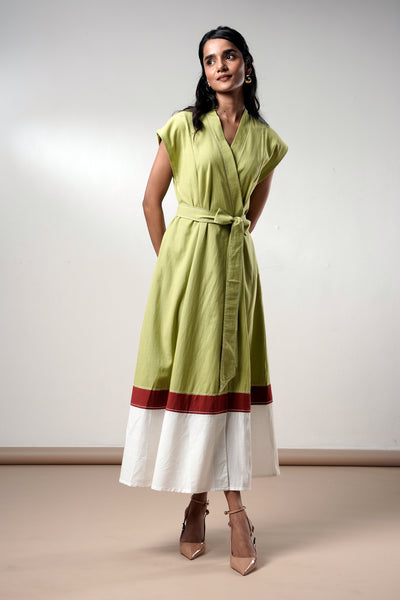 Rihana – Olive Flame Midi Dress